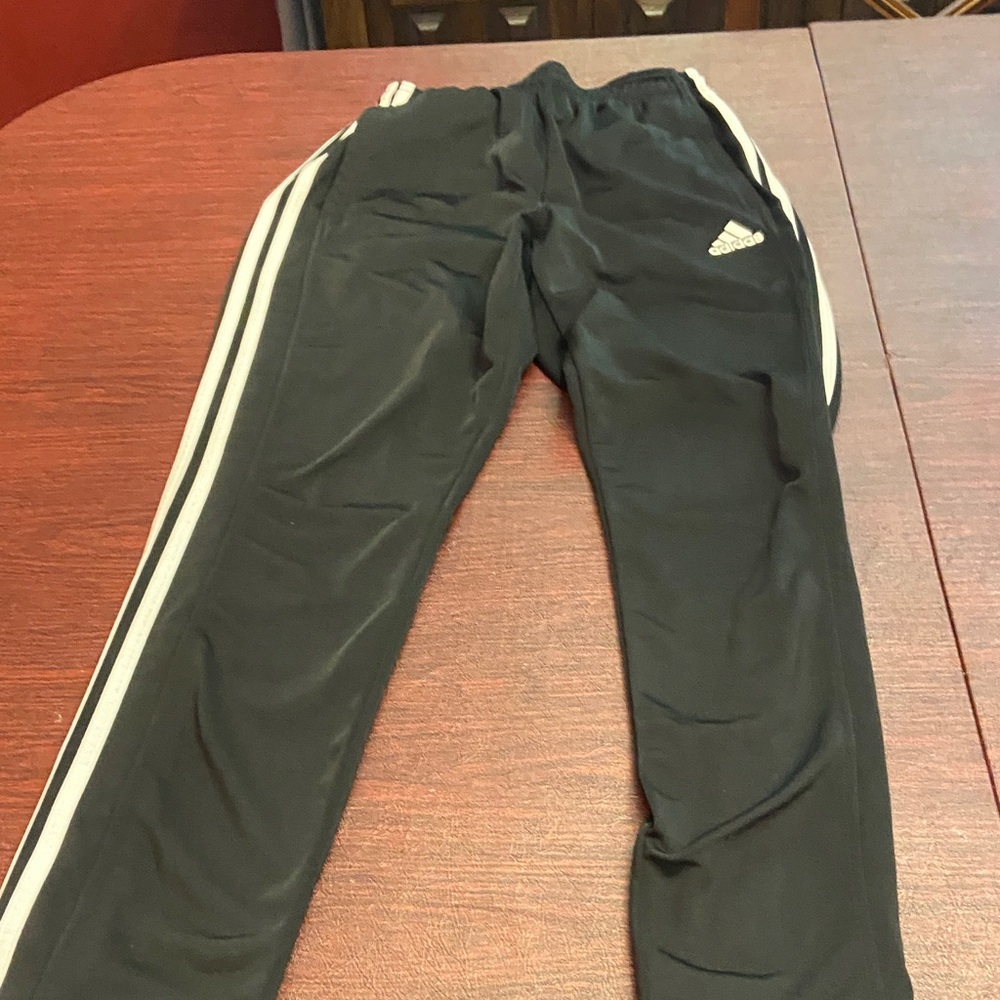 Adidas Black Sweatpants with Signature Stripes